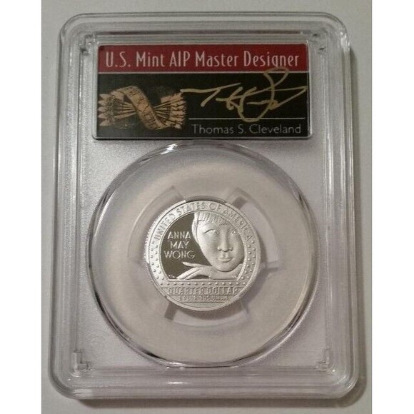 PCGS 2022 S Clad Anna May Wong Proof PR70 DCAM FS Cleveland Arrows Label - Picture 1 of 2